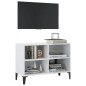 Mobile TV con Gambe in Metallo Bianco Lucido 69,5x30x50 cm Mobile TV con Gambe in Metallo Bianco Lucido 69,5x30x50 cm