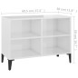 Mobile TV con Gambe in Metallo Bianco Lucido 69,5x30x50 cm Mobile TV con Gambe in Metallo Bianco Lucido 69,5x30x50 cm