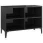 Mobile TV con Gambe in Metallo Nero Lucido 69,5x30x50 cm Mobile TV con Gambe in Metallo Nero Lucido 69,5x30x50 cm