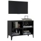 Mobile TV con Gambe in Metallo Nero Lucido 69,5x30x50 cm Mobile TV con Gambe in Metallo Nero Lucido 69,5x30x50 cm