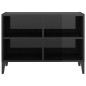 Mobile TV con Gambe in Metallo Nero Lucido 69,5x30x50 cm Mobile TV con Gambe in Metallo Nero Lucido 69,5x30x50 cm