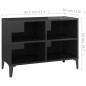 Mobile TV con Gambe in Metallo Nero Lucido 69,5x30x50 cm Mobile TV con Gambe in Metallo Nero Lucido 69,5x30x50 cm