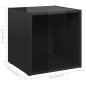 Mobile Porta TV 4 pz Nero Lucido 37x35x37 cm in Truciolato Mobile Porta TV 4 pz Nero Lucido 37x35x37 cm in Truciolato