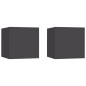 Armadietti a Parete per TV 2 pz Grigi 30,5x30x30 cm