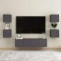 Armadietti a Parete per TV 2 pz Grigi 30,5x30x30 cm