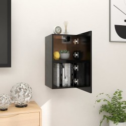 Armadietti a Parete per TV 2 pz Neri 30,5x30x30 cm