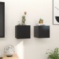 Armadietti a Parete per TV 2 pz Neri 30,5x30x30 cm Armadietti a Parete per TV 2 pz Neri 30,5x30x30 cm
