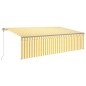 vidaXL Tenda Automatica con Sensore Vento LED 5x3m Gialla/Bianca vidaXL Tenda Automatica con Sensore Vento LED 5x3m Gialla/Bianca