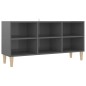 Mobile TV con Gambe in Legno Massello Grigio Lucido 103,5x30x50 cm Mobile TV con Gambe in Legno Massello Grigio Lucido 103,5x30x50 cm
