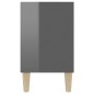 Mobile TV con Gambe in Legno Massello Grigio Lucido 103,5x30x50 cm Mobile TV con Gambe in Legno Massello Grigio Lucido 103,5x30x50 cm