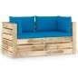 Divano da Giardino 2 Posti con Cuscini Legno Impregnato Verde Divano da Giardino 2 Posti con Cuscini Legno Impregnato Verde
