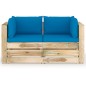 Divano da Giardino 2 Posti con Cuscini Legno Impregnato Verde Divano da Giardino 2 Posti con Cuscini Legno Impregnato Verde