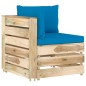 Divano da Giardino 2 Posti con Cuscini Legno Impregnato Verde Divano da Giardino 2 Posti con Cuscini Legno Impregnato Verde