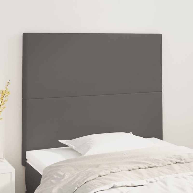 Testiere 2 pz Grigie 100x5x78/88 cm in Similpelle Testiere 2 pz Grigie 100x5x78/88 cm in Similpelle