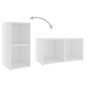 Mobile Porta TV Bianco Lucido 72x35x36,5 cm in Truciolato Mobile Porta TV Bianco Lucido 72x35x36,5 cm in Truciolato