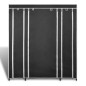Armadio in Tessuto con Scomparti e Aste 45x150x176 cm Nero Armadio in Tessuto con Scomparti e Aste 45x150x176 cm Nero