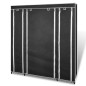 Armadio in Tessuto con Scomparti e Aste 45x150x176 cm Nero Armadio in Tessuto con Scomparti e Aste 45x150x176 cm Nero