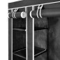 Armadio in Tessuto con Scomparti e Aste 45x150x176 cm Nero Armadio in Tessuto con Scomparti e Aste 45x150x176 cm Nero