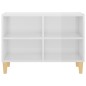 Mobile TV con Gambe in Legno Massello Bianco Lucido 69,5x30x50 cm Mobile TV con Gambe in Legno Massello Bianco Lucido 69,5x30x50 cm
