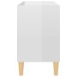 Mobile TV con Gambe in Legno Massello Bianco Lucido 69,5x30x50 cm Mobile TV con Gambe in Legno Massello Bianco Lucido 69,5x30x50 cm