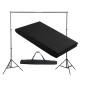 vidaXL Sistema Portafondali con Fondale Nero 300 x 300 cm vidaXL Sistema Portafondali con Fondale Nero 300 x 300 cm