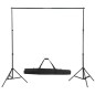 vidaXL Sistema Portafondali con Fondale Nero 300 x 300 cm vidaXL Sistema Portafondali con Fondale Nero 300 x 300 cm