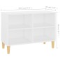 Mobile TV con Gambe in Legno Massello Bianco 69,5x30x50 cm Mobile TV con Gambe in Legno Massello Bianco 69,5x30x50 cm