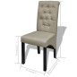 Sedie da Pranzo 4 pz Beige in Tessuto Sedie da Pranzo 4 pz Beige in Tessuto