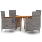 Set Mobili da Pranzo per Giardino 5 pz Grigio