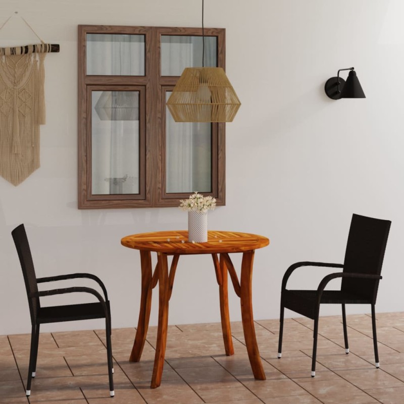 Set Mobili da Pranzo per Giardino 3 pz Marrone Set Mobili da Pranzo per Giardino 3 pz Marrone