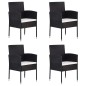 Set Mobili da Pranzo per Giardino 5 pz Nero