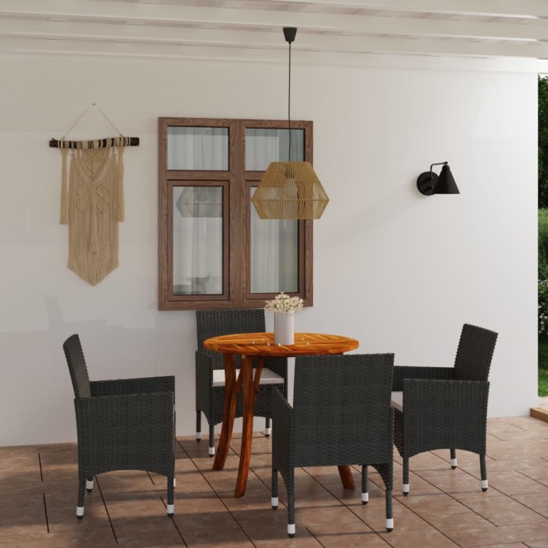 Set Mobili da Pranzo per Giardino 5 pz Marrone Set Mobili da Pranzo per Giardino 5 pz Marrone