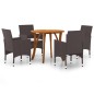 Set Mobili da Pranzo per Giardino 5 pz Marrone Set Mobili da Pranzo per Giardino 5 pz Marrone
