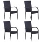 Set Mobili da Pranzo per Giardino 5 pz Nero