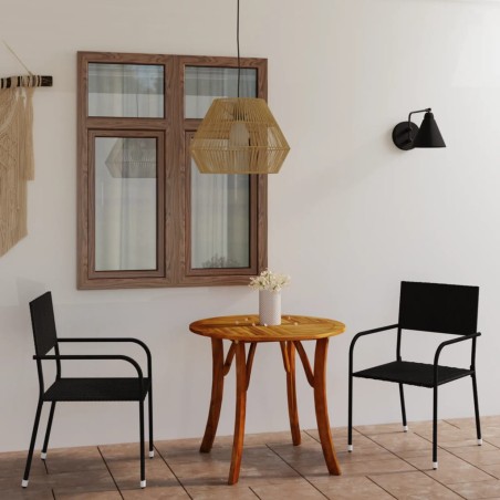 Set Mobili da Pranzo per Giardino 3 pz Nero