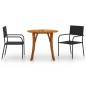 Set Mobili da Pranzo per Giardino 3 pz Nero Set Mobili da Pranzo per Giardino 3 pz Nero