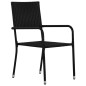 Set Mobili da Pranzo per Giardino 3 pz Nero Set Mobili da Pranzo per Giardino 3 pz Nero