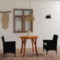 Set Mobili da Pranzo per Giardino 3 pz Nero Set Mobili da Pranzo per Giardino 3 pz Nero