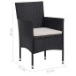 Set Mobili da Pranzo per Giardino 3 pz Nero Set Mobili da Pranzo per Giardino 3 pz Nero