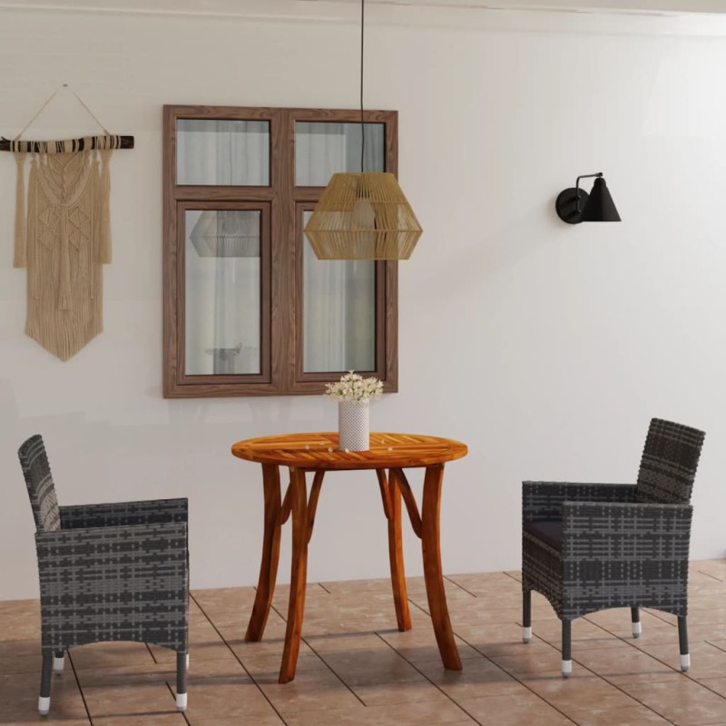Set Mobili da Pranzo per Giardino 3 pz Grigio Set Mobili da Pranzo per Giardino 3 pz Grigio