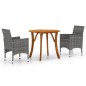 Set Mobili da Pranzo per Giardino 3 pz Grigio Set Mobili da Pranzo per Giardino 3 pz Grigio