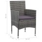 Set Mobili da Pranzo per Giardino 3 pz Grigio Set Mobili da Pranzo per Giardino 3 pz Grigio