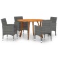 Set Mobili da Pranzo per Giardino 5 pz Grigio Set Mobili da Pranzo per Giardino 5 pz Grigio