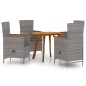 Set Mobili da Pranzo per Giardino 5 pz Grigio Set Mobili da Pranzo per Giardino 5 pz Grigio