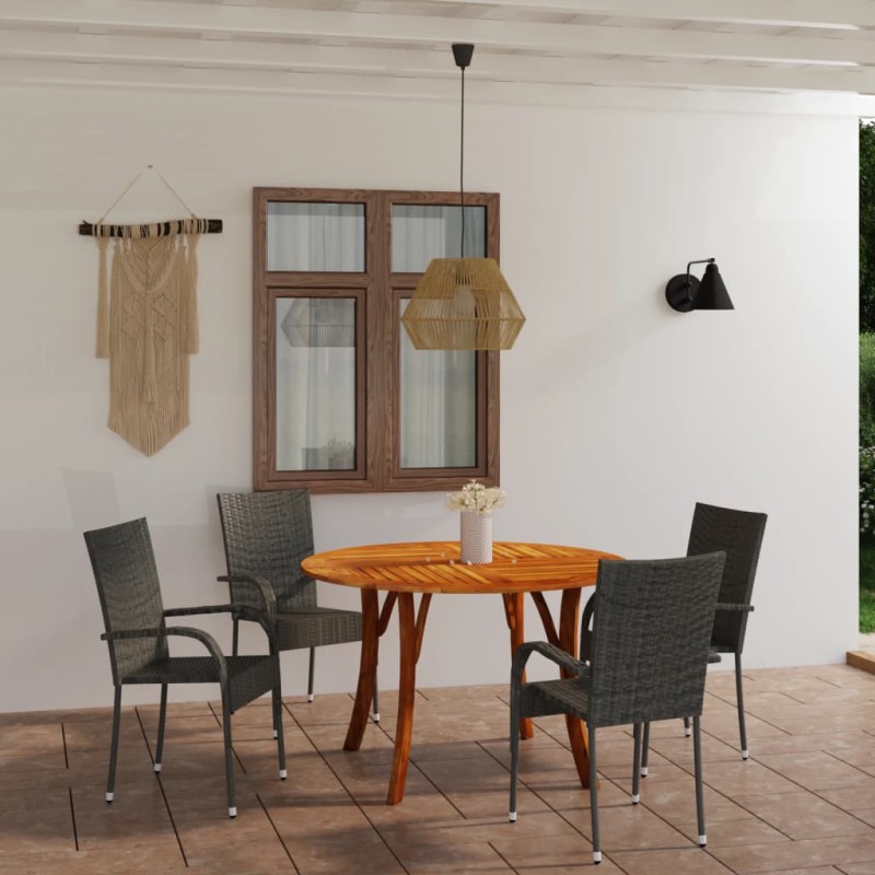 Set Mobili da Pranzo per Giardino 5 pz Grigio Set Mobili da Pranzo per Giardino 5 pz Grigio