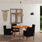 Set Mobili da Pranzo per Giardino 5 pz Nero Set Mobili da Pranzo per Giardino 5 pz Nero