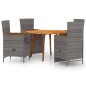 Set Mobili da Pranzo per Giardino 5 pz Grigio Set Mobili da Pranzo per Giardino 5 pz Grigio