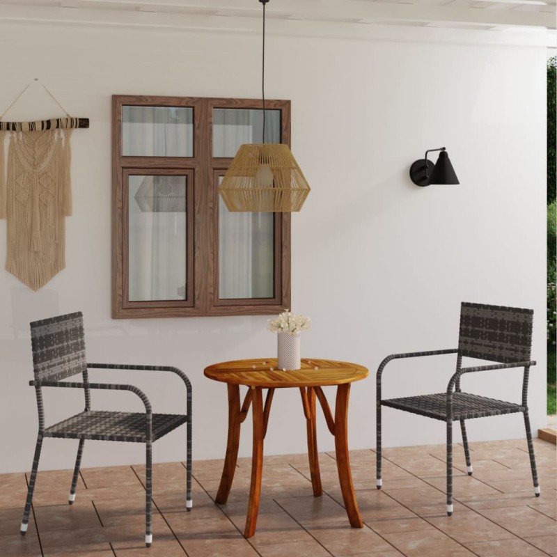 Set Mobili da Pranzo per Giardino 3 pz Grigio Set Mobili da Pranzo per Giardino 3 pz Grigio