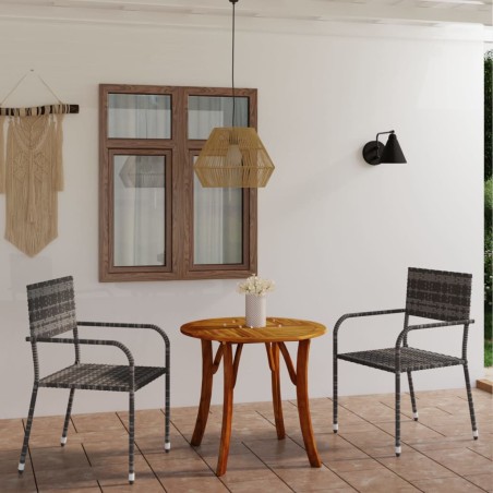 Set Mobili da Pranzo per Giardino 3 pz Grigio