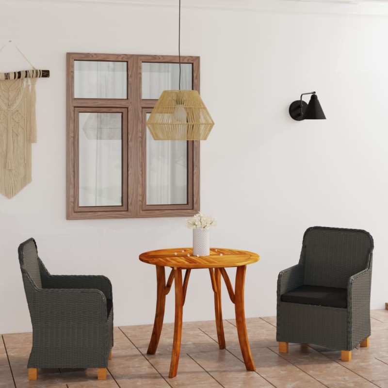 Set Mobili da Pranzo per Giardino 3 pz Grigio Scuro Set Mobili da Pranzo per Giardino 3 pz Grigio Scuro
